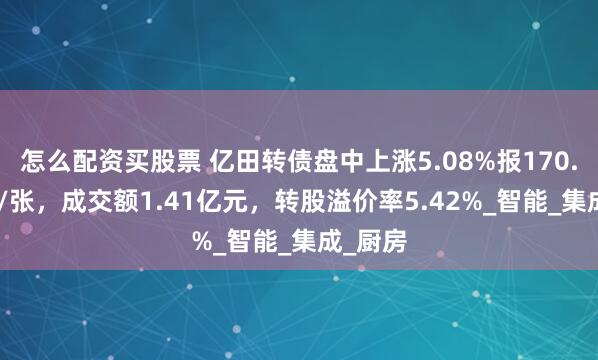 怎么配资买股票 亿田转债盘中上涨5.08%报170.855元/张，成交额1.41亿元，转股溢价率5.42%_智能_集成_厨房