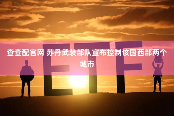 查查配官网 苏丹武装部队宣布控制该国西部两个城市
