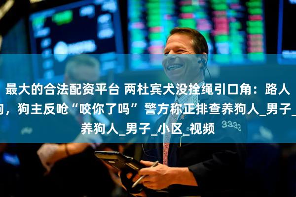 最大的合法配资平台 两杜宾犬没拴绳引口角：路人称要打死狗，狗主反呛“咬你了吗” 警方称正排查养狗人_男子_小区_视频